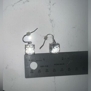 Cushion cut Cubic Zirconia dangle earrings